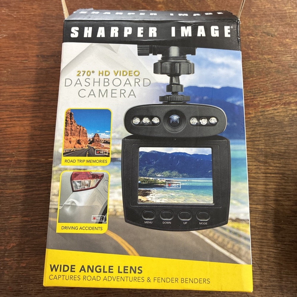 Sharper Image 270 deg. HD Video Dashboard Camera Open Box  No SD Card